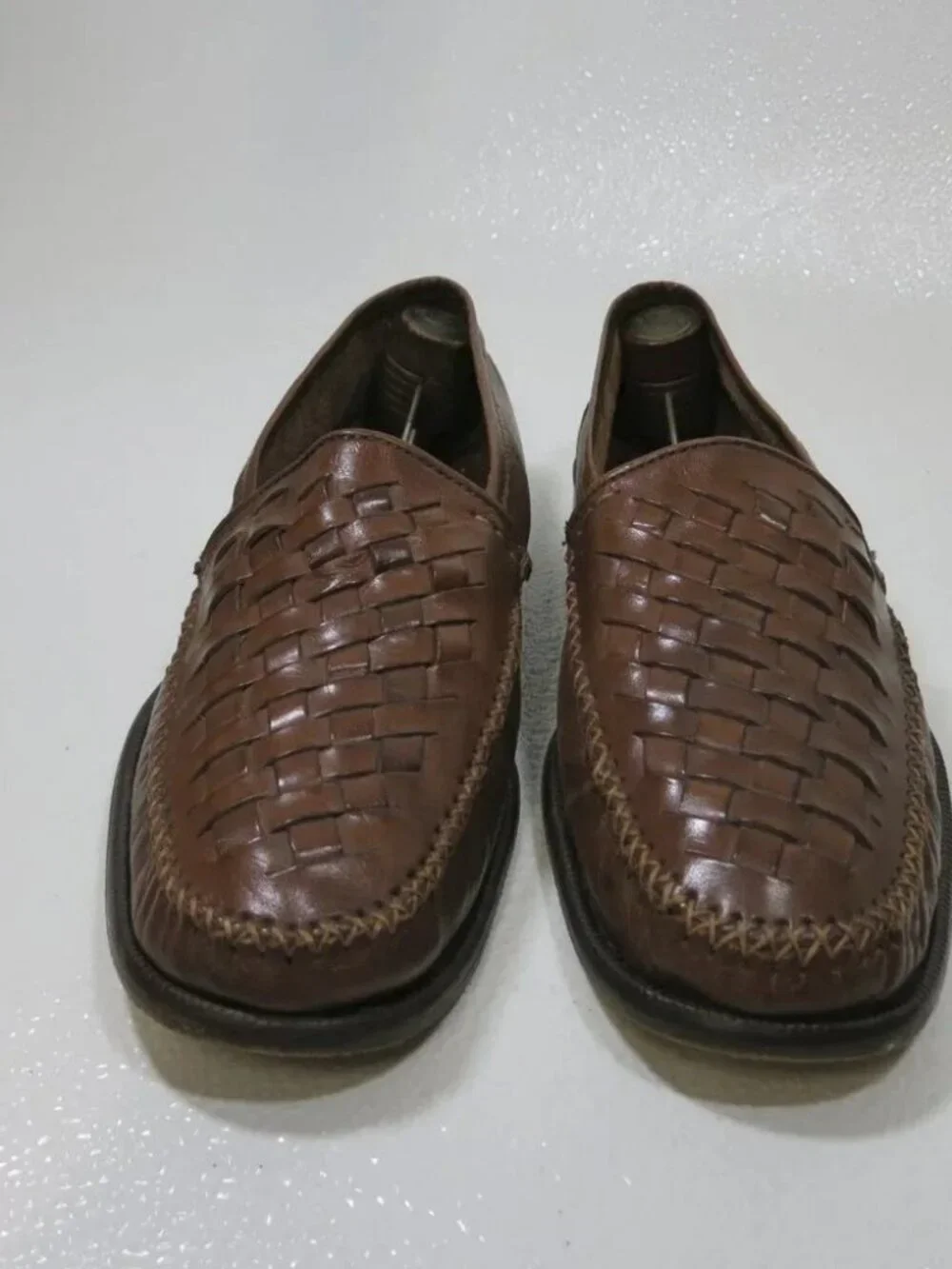 Alfani Leather Weave Top Moccasin Loafers Men's Footwear Shoes Zapatos 9